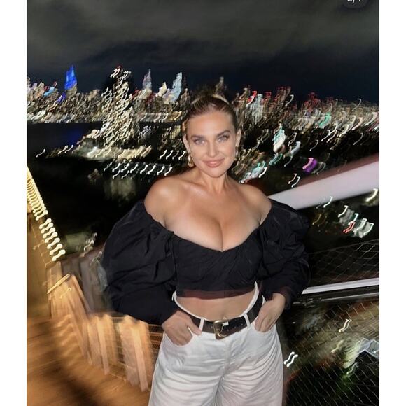 ASOS Black Off Shoulder Puff Sleeve Corset Crop Top Balloon Sleeve sz US 6 - Picture 5 of 11